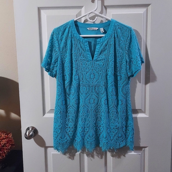 Beautiful Lace Tunic Style Blouse Size Medium - Picture 10 of 10